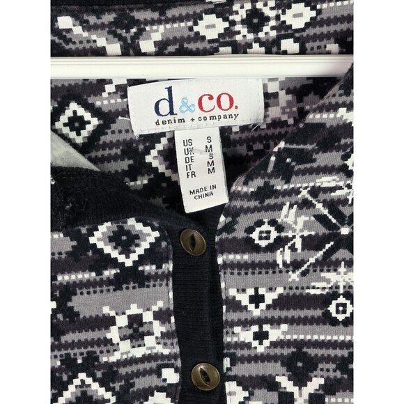 Denim & Company Women's‎ Small Black/White/Grey Top - Picture 2 of 5